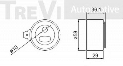 TREVI AUTOMOTIVE td1727 -  Натяжной ролик, ремень ГРМ